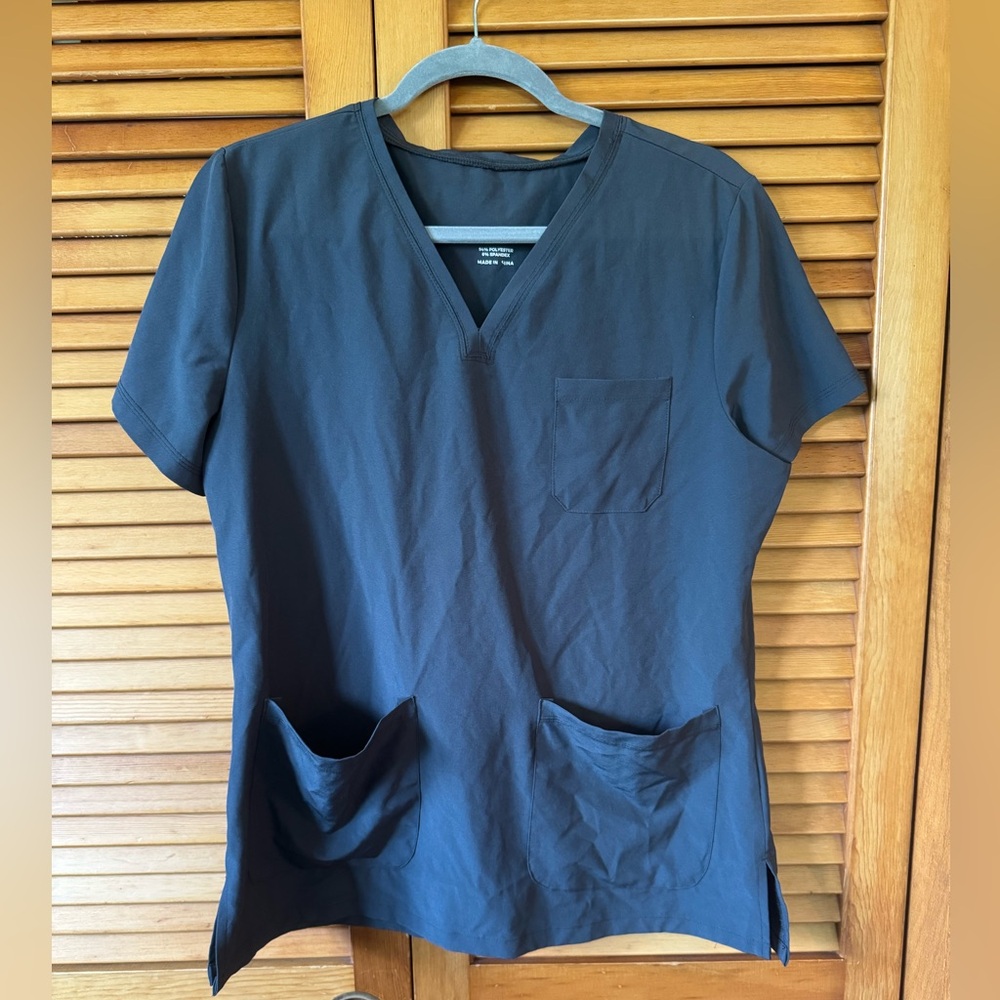 COZYFIT Medical Scrub Tops for Women - Soft Stretch,Curved V-Neck Scrub Top